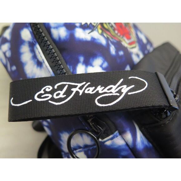 Ed Hardy EH321326B Blue/Tiger On Tie Dye Nylon Backpack - Picture 5 of 11